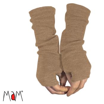 MaM_ManyMonths_Fingerlose handschuhe 100% Wolle Nutty Granola